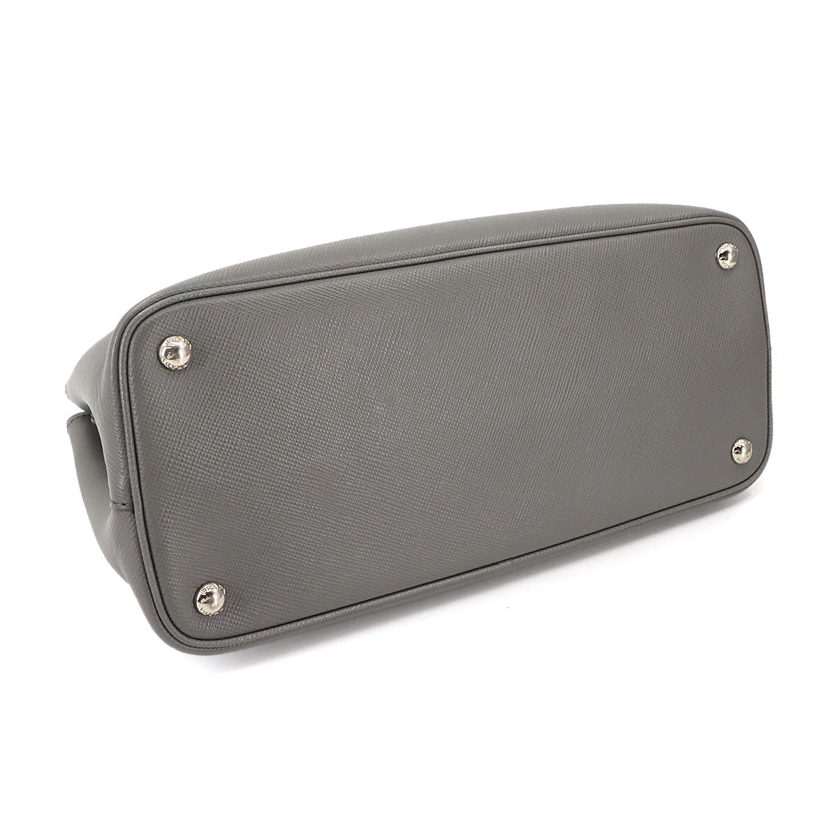 Double Medium Tote Shoulder Bag Saffiano Leather Marmo 1BG775