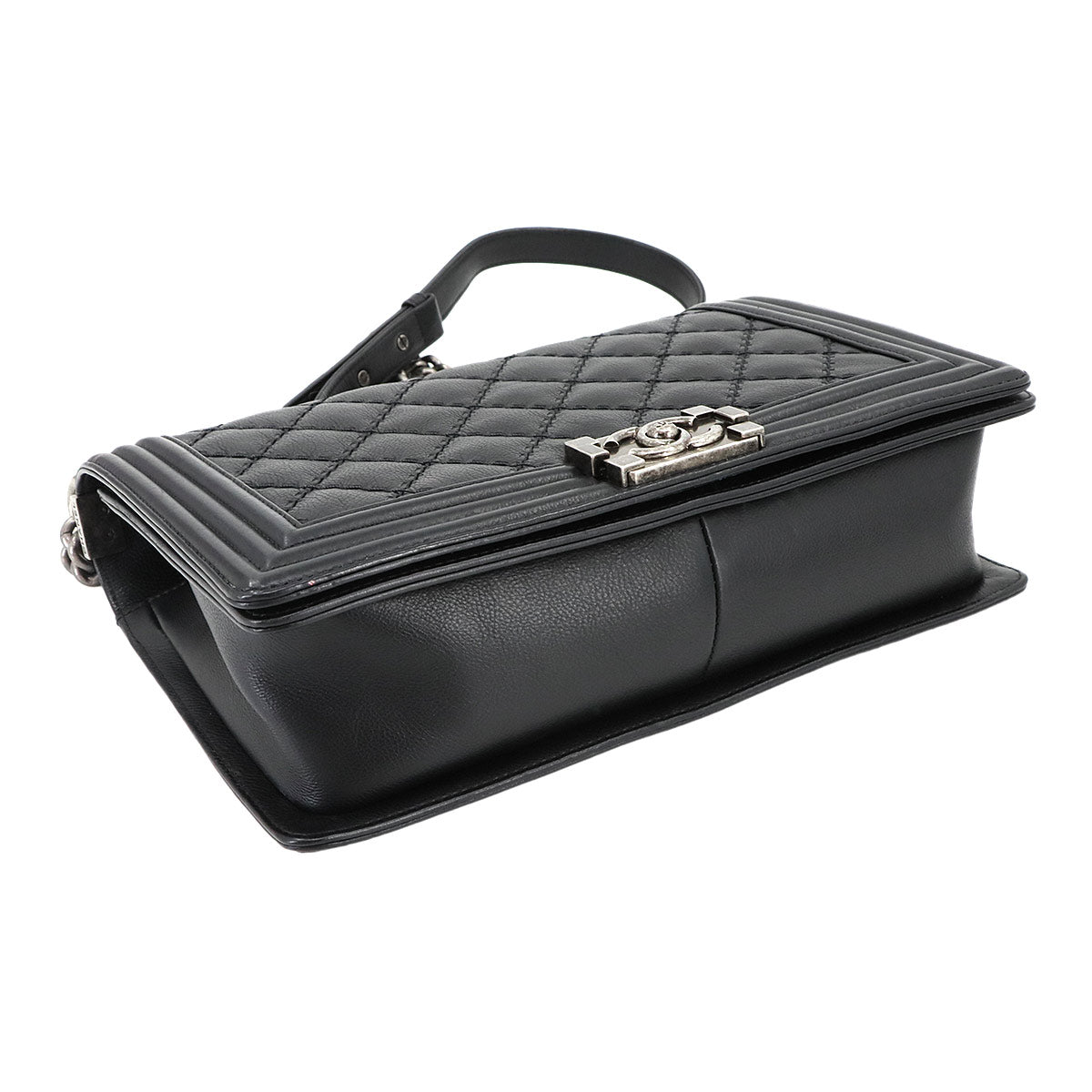 BOY CHANEL Large Chain houlder Bag Leather Black A92193 Purse