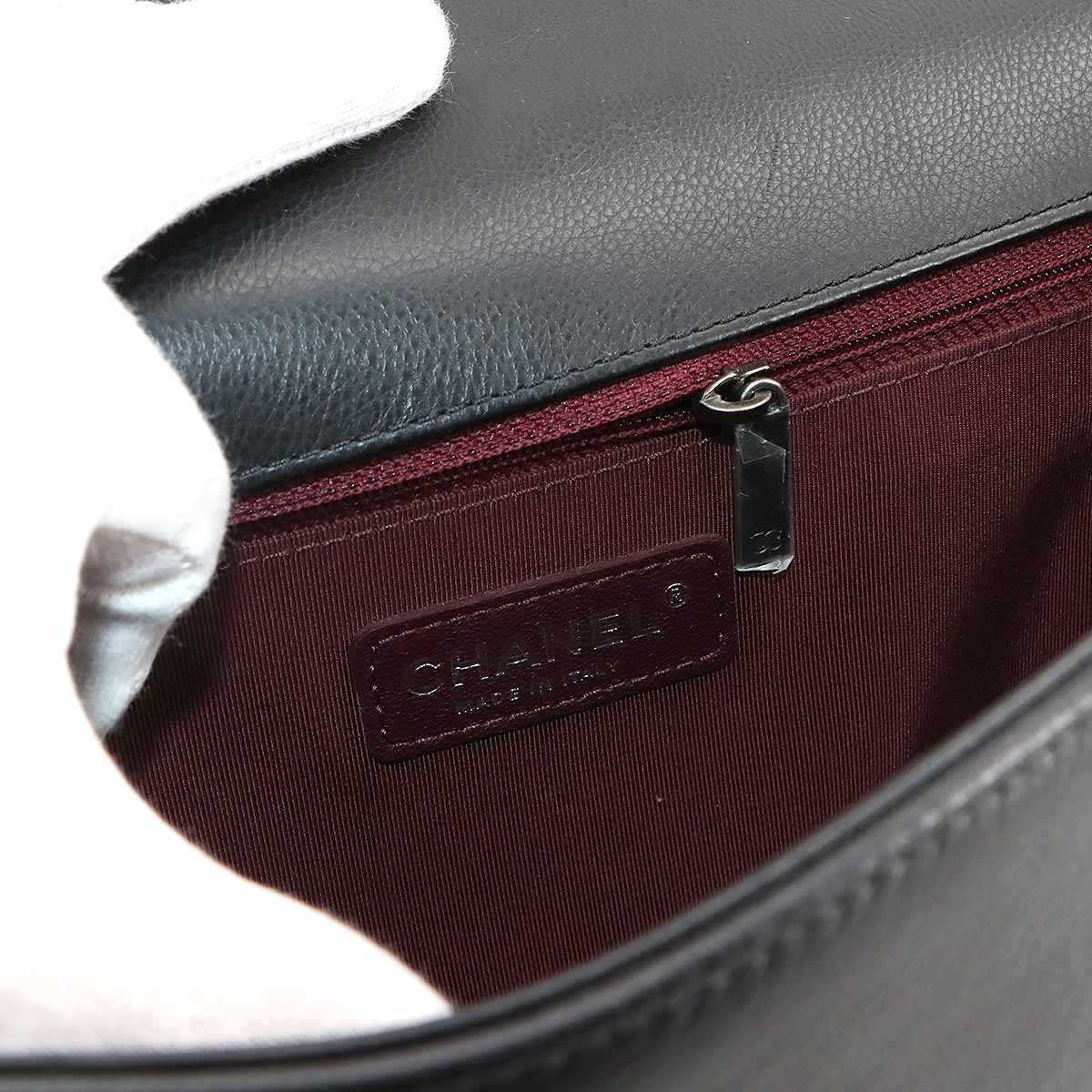 BOY CHANEL Large Chain houlder Bag Leather Black A92193 Purse