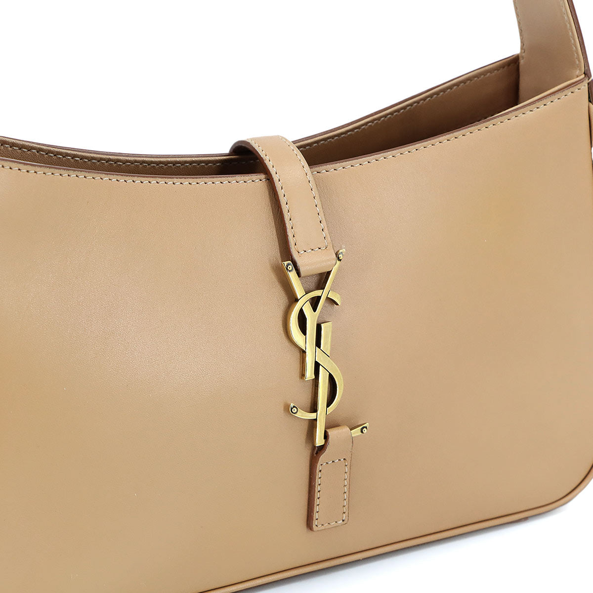 LE5A7 Monogram Shoulder Bag Leather Beige 657228