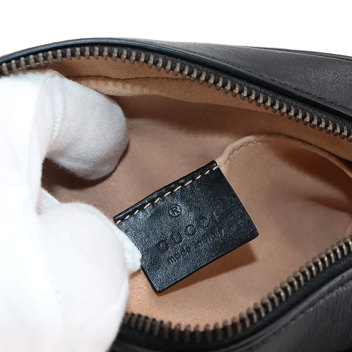 GG Marmont Quilting Mini Chain Shoulder Bag Leather Black 448065