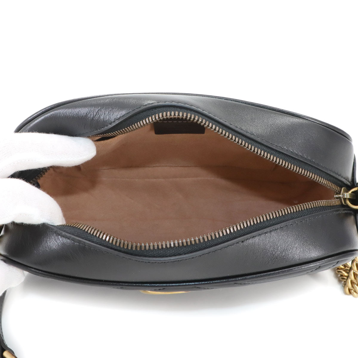 GG Marmont Chain Shoulder Bag Leather Black 447632 Purse