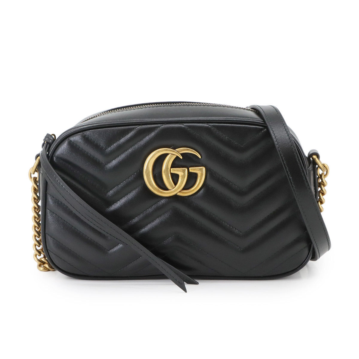 GG Marmont Chain Shoulder Bag Leather Black 447632 Purse
