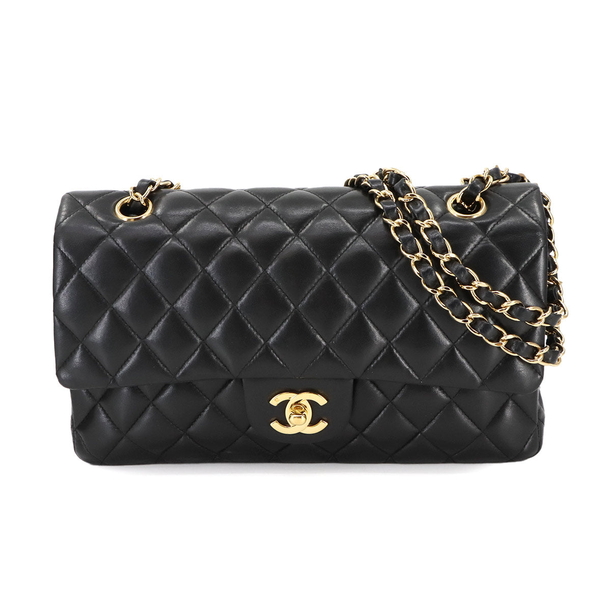 Matelasse 25 Chain Shoulder Bag Leather Black A01112 11.12