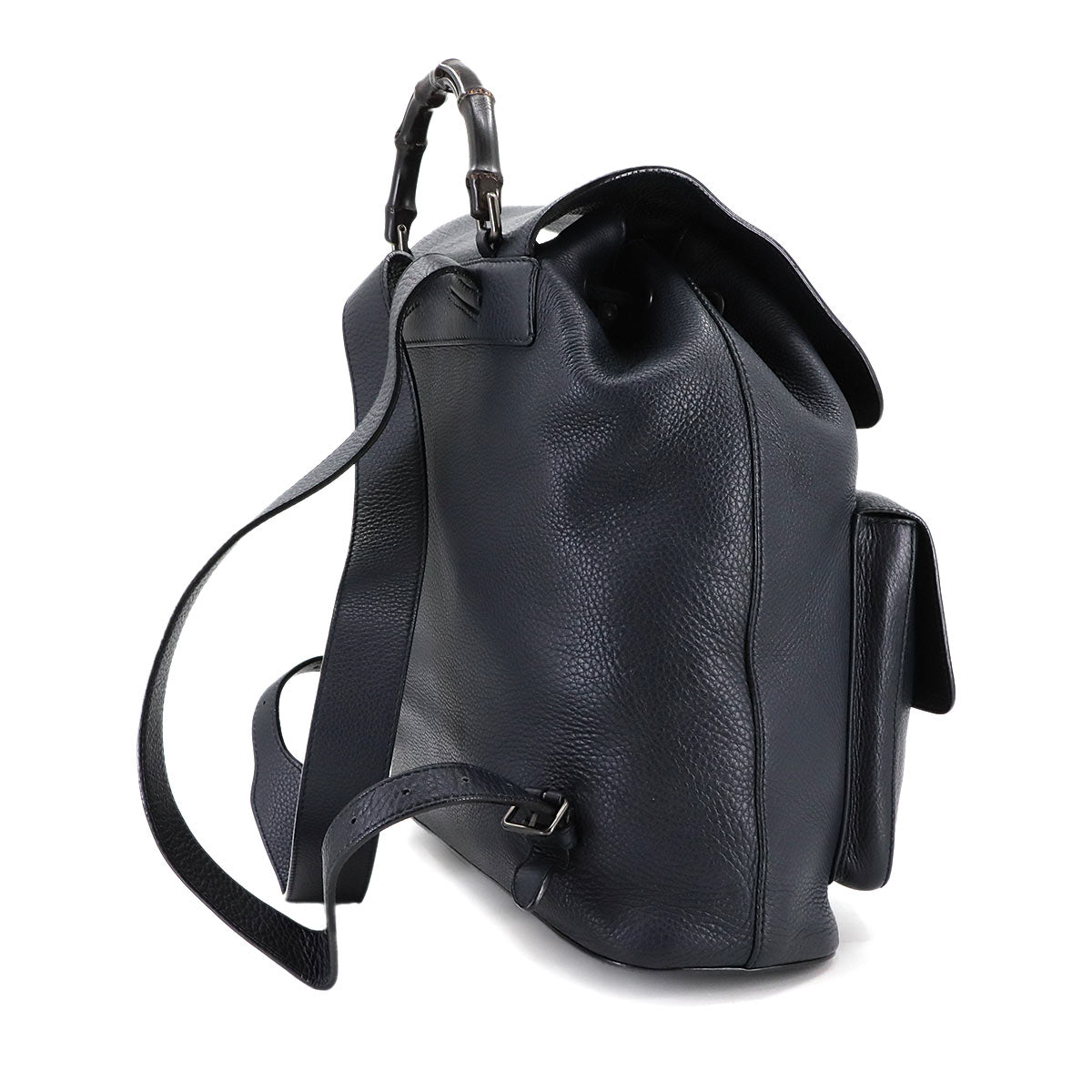 Bamboo Backpack Leather Navy 387097 Purse