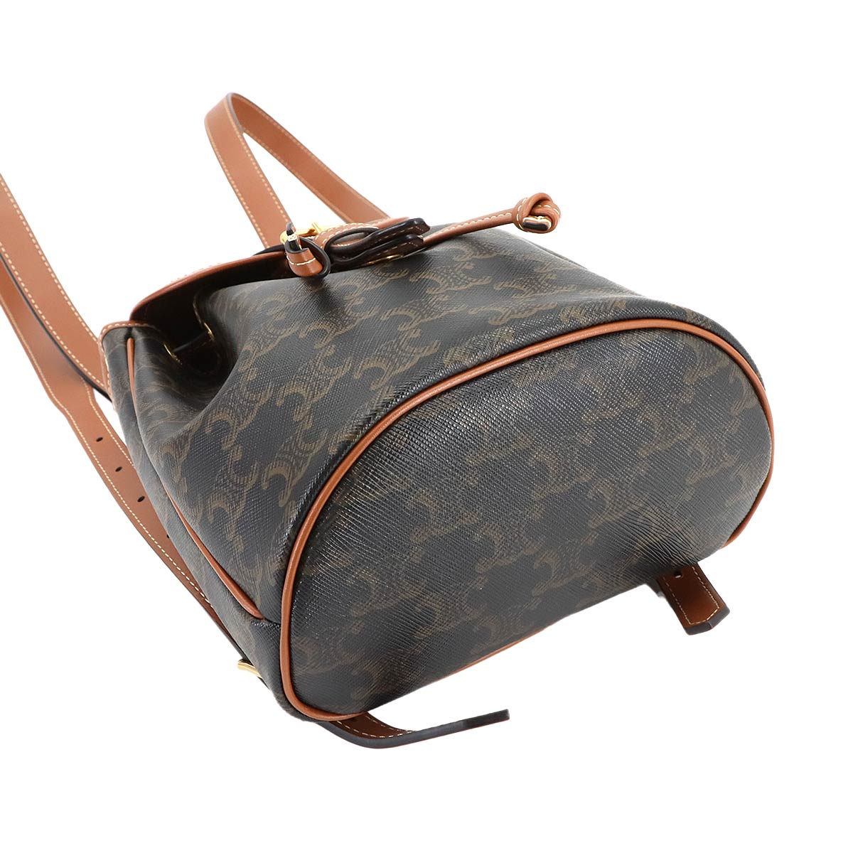 Triomphe Mini Folco Backpack PVC Leather Tan 197662