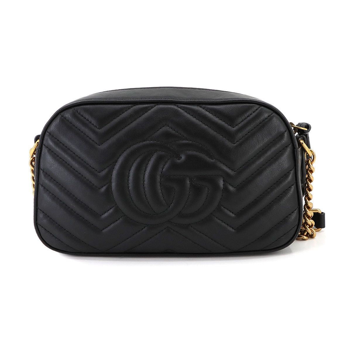 GG Marmont Quilting Small Chain Shoulder Bag Leather Black 447632