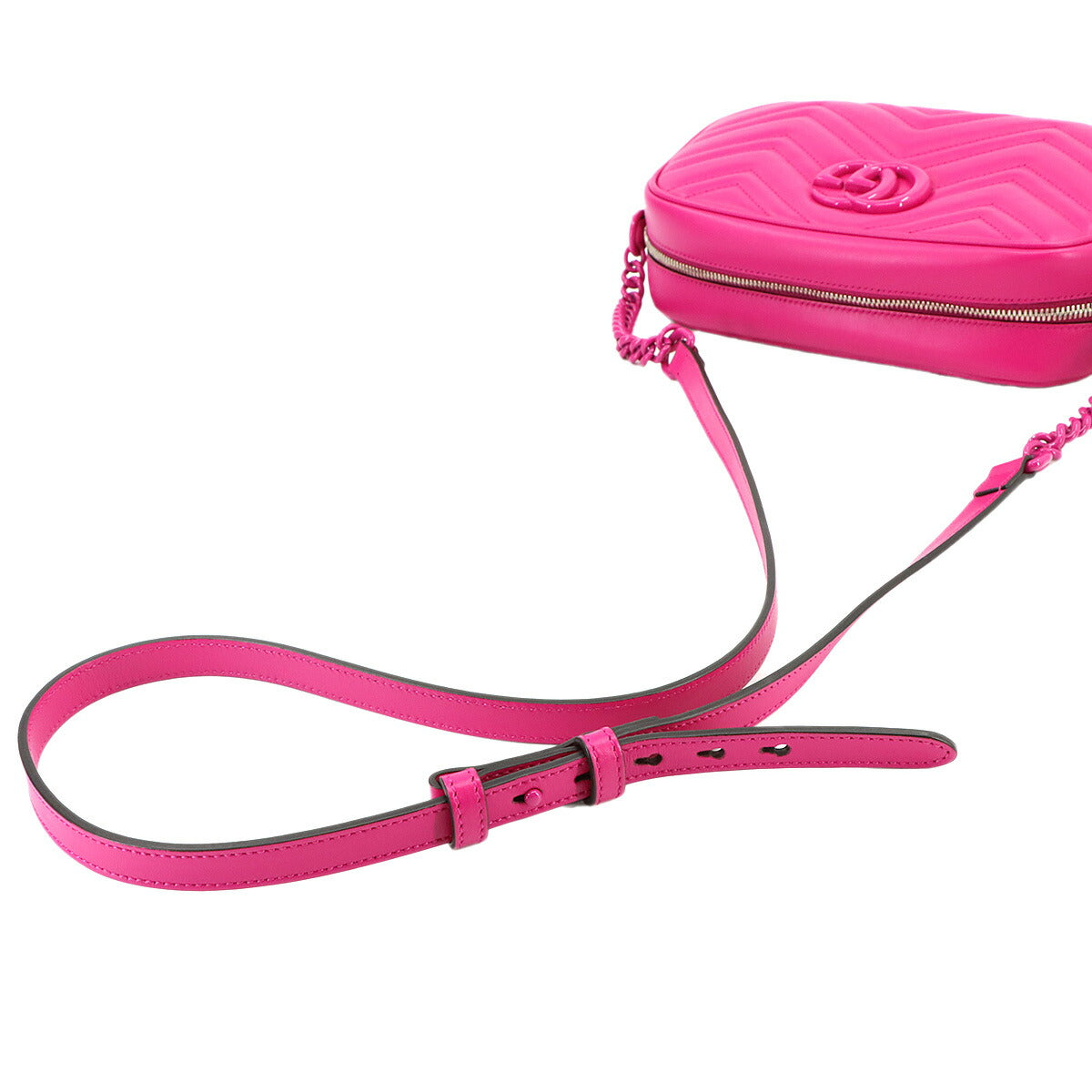 GG Marmont Quilting Small Chain Shoulder Bag Leather Pink 447632