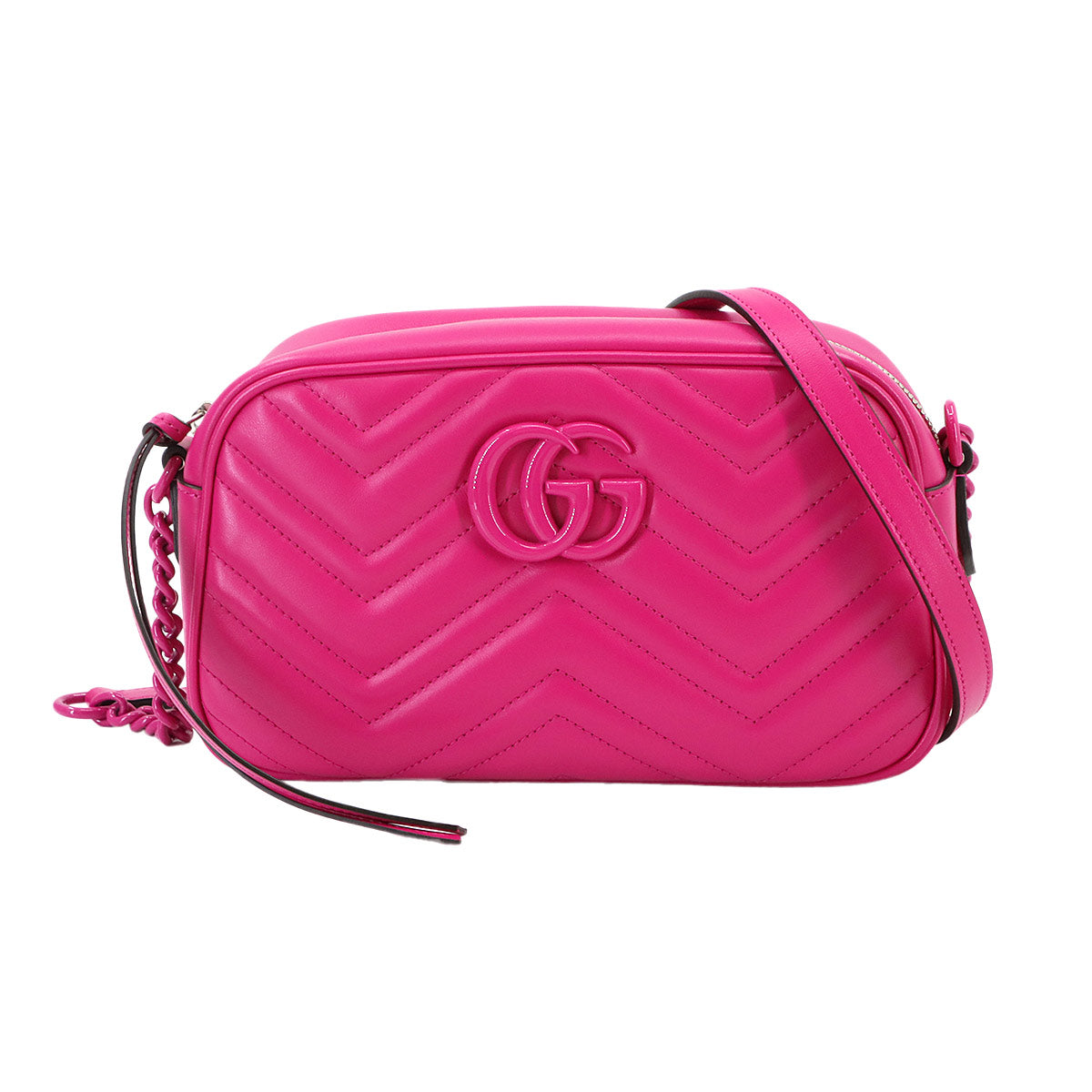 GG Marmont Quilting Small Chain Shoulder Bag Leather Pink 447632