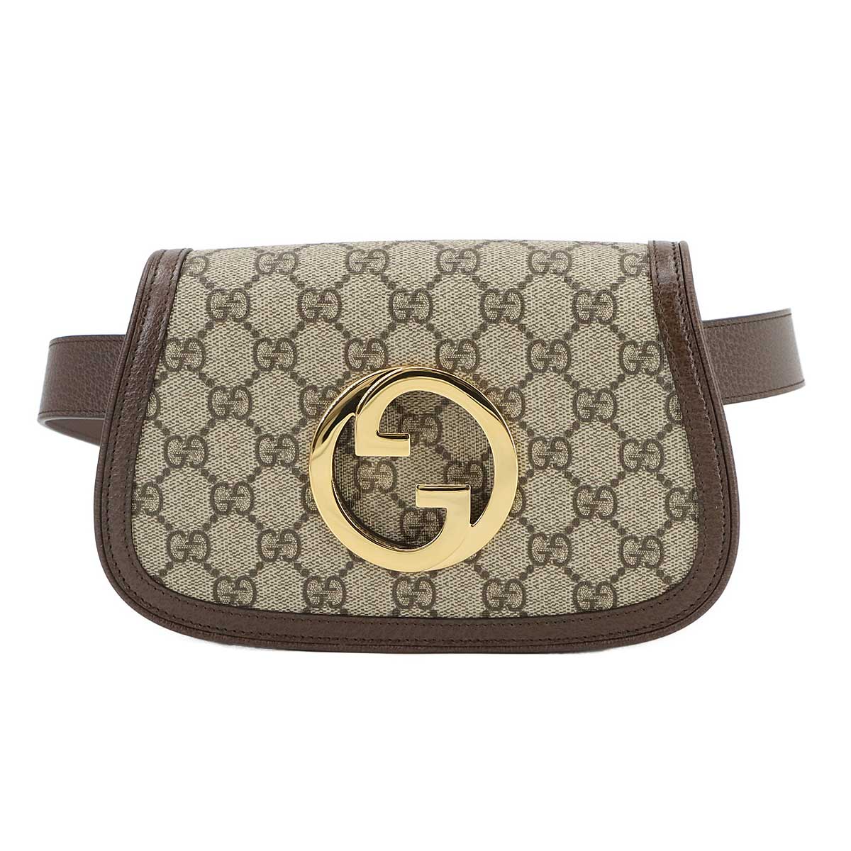 Blondie GG Supreme Belt Bag Leather Beige Brown 703807 Purse