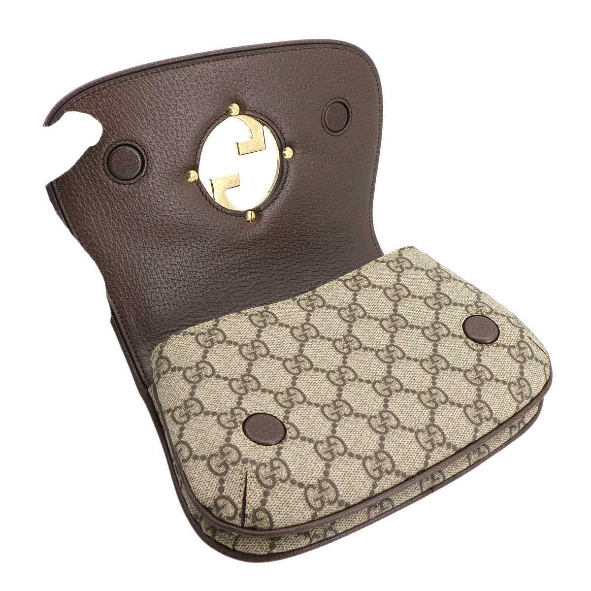 Blondie GG Supreme Belt Bag Leather Beige Brown 703807 Purse