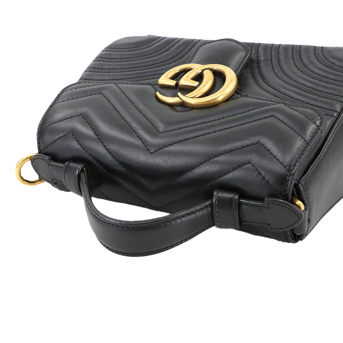 GG Marmont Mini Top Handle Bag Hand Shoulder Bag Black 547290