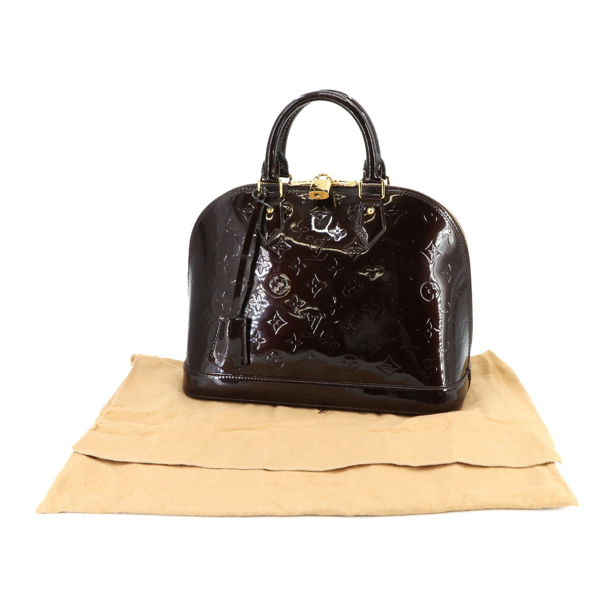 Monogram Vernis Alma PM Hand Bag Amarante M91611 Purse