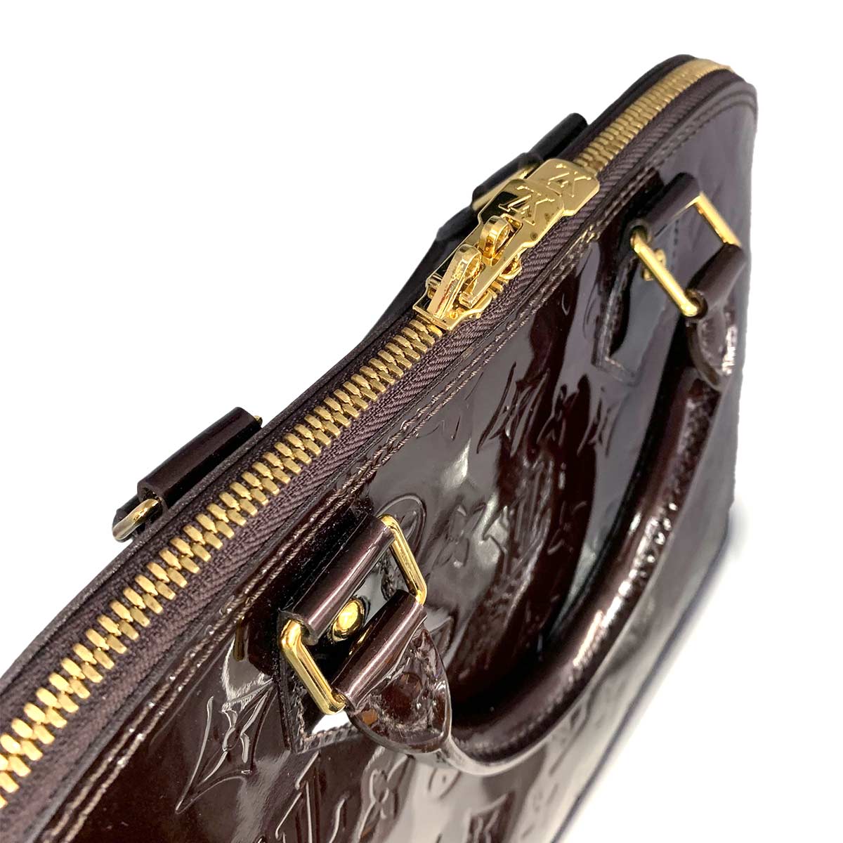 Monogram Vernis Alma PM Hand Bag Amarante M91611 Purse