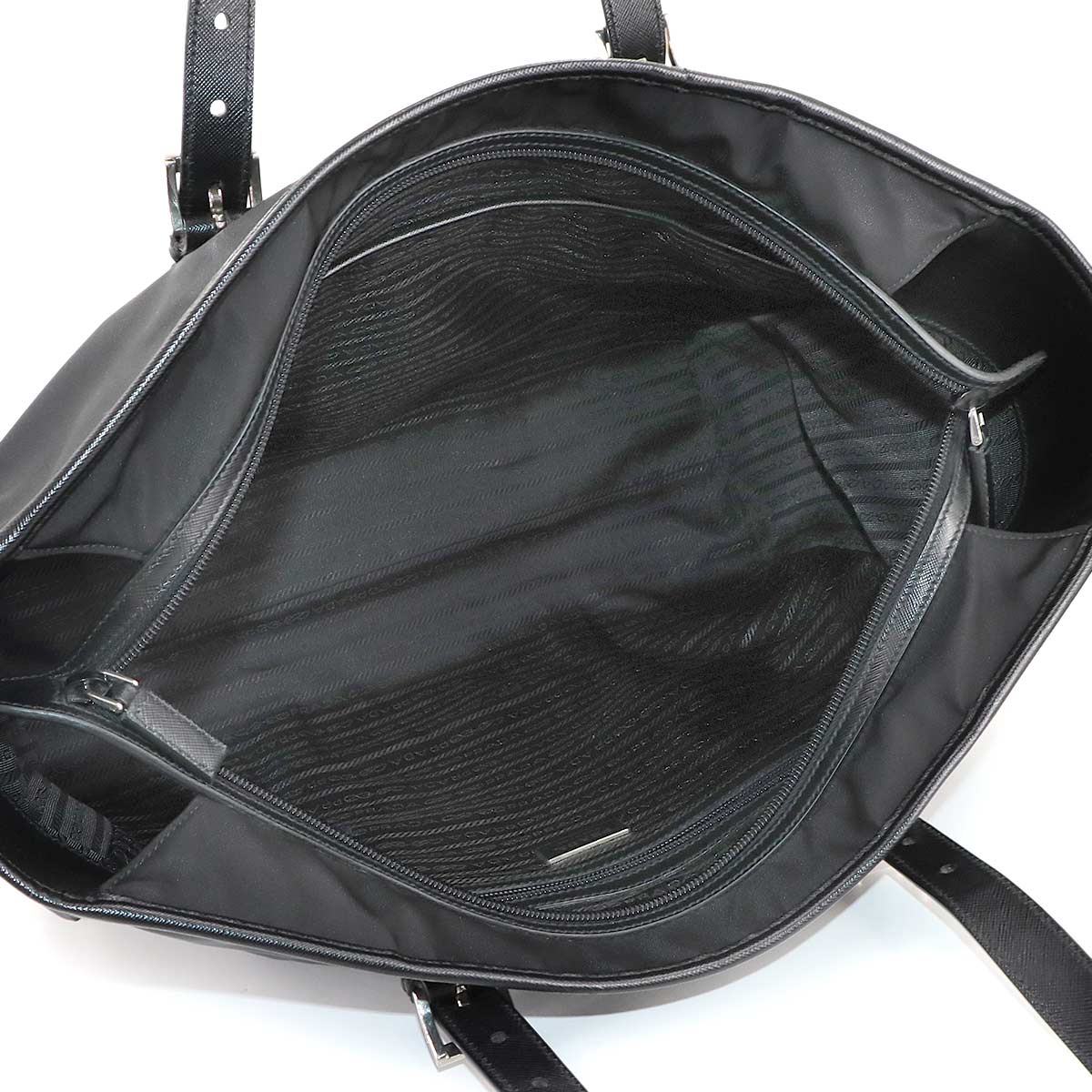 Tote Bag Nylon Saffiano Leather Nero Black VA0663 Purse