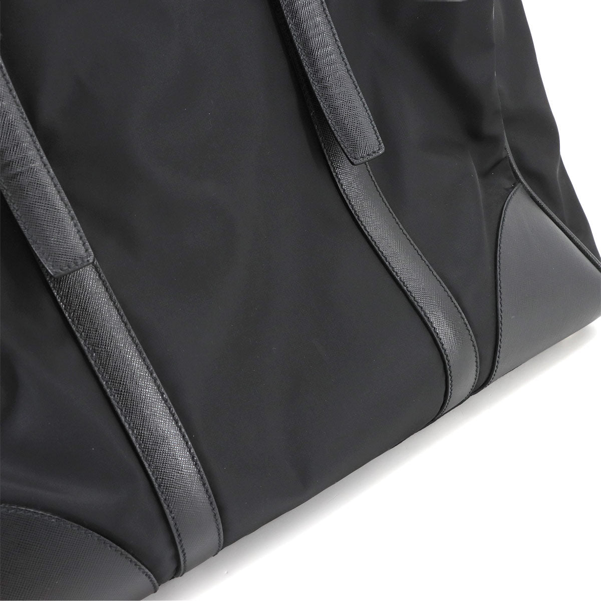 Tote Bag Nylon Saffiano Leather Nero Black VA0663 Purse