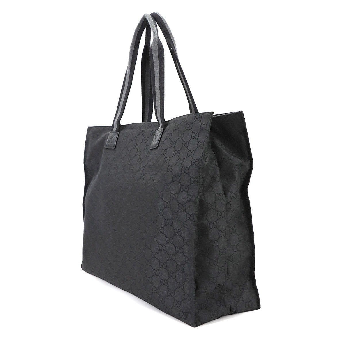 Tote Bag GG Nylon Leather Black 449176 Purse