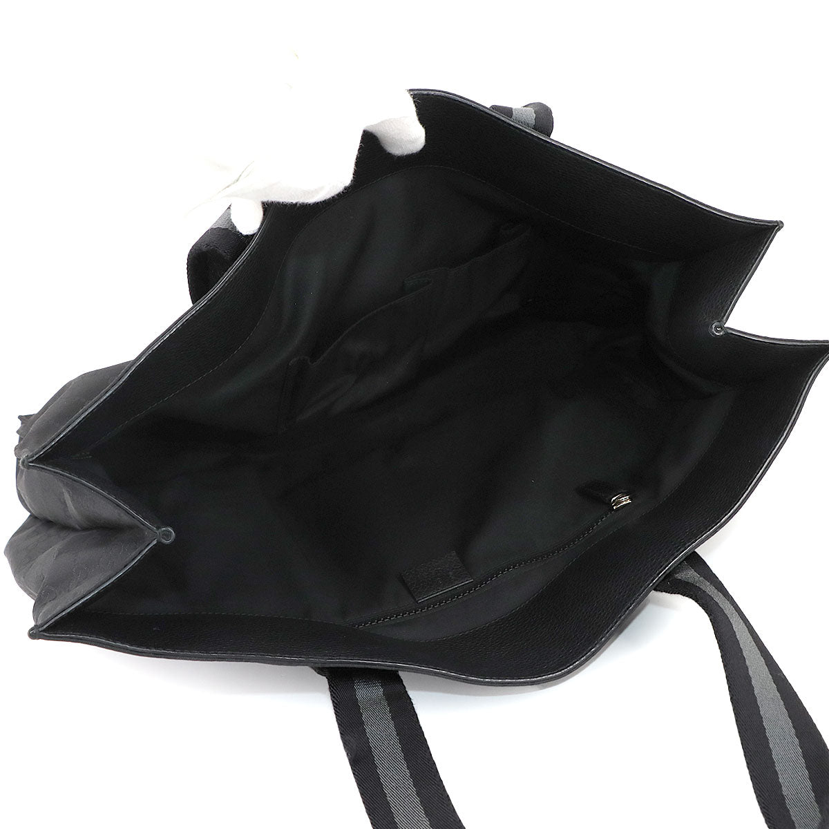 Tote Bag GG Nylon Leather Black 449176 Purse