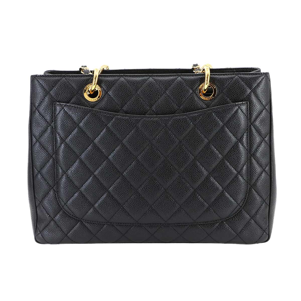 Grand Shopping Tote Bag GST Leather Black GST A50995