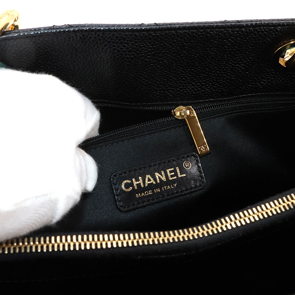 Grand Shopping Tote Bag GST Leather Black GST A50995