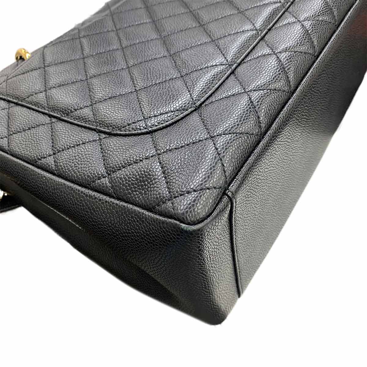 Grand Shopping Tote Bag GST Leather Black GST A50995