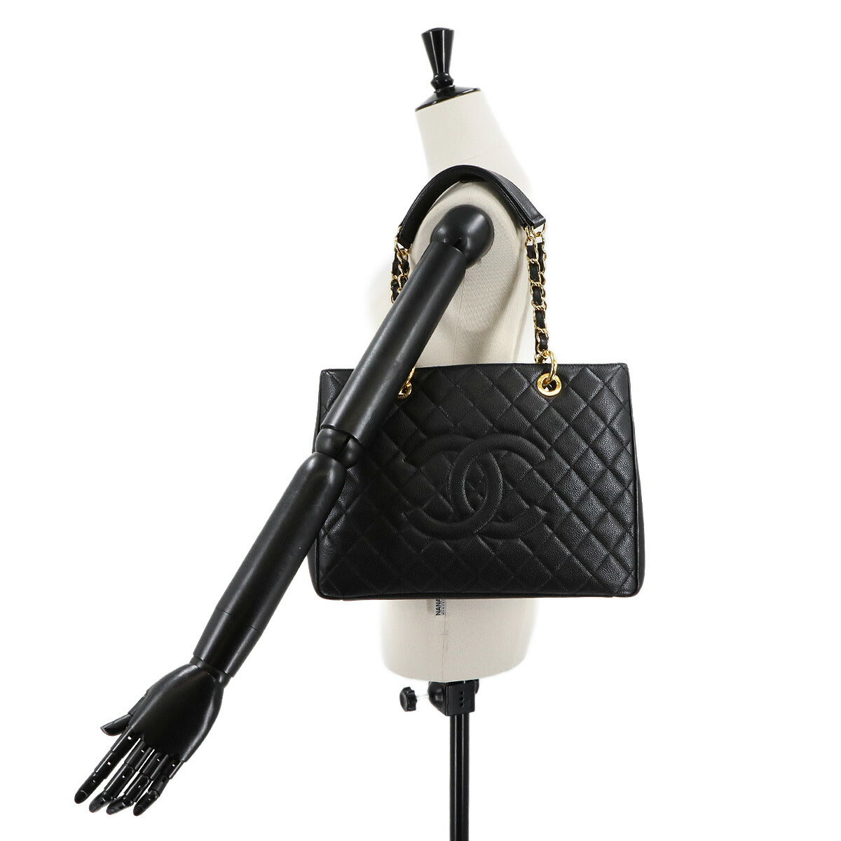 Grand Shopping Tote Bag GST Leather Black GST A50995