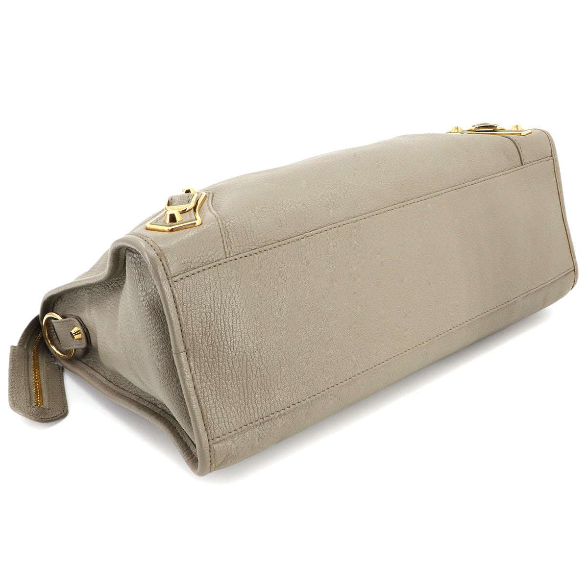 Classic Metallic Edge City Hand Shoulder Bag Gray 390154