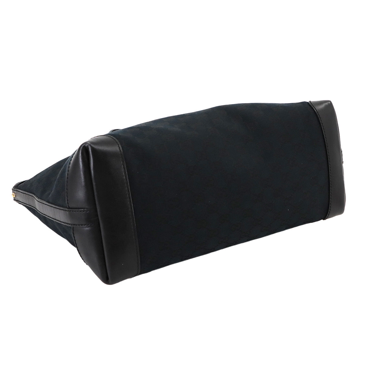 GG Canvas Tote Bag Leather Black 247209 Purse