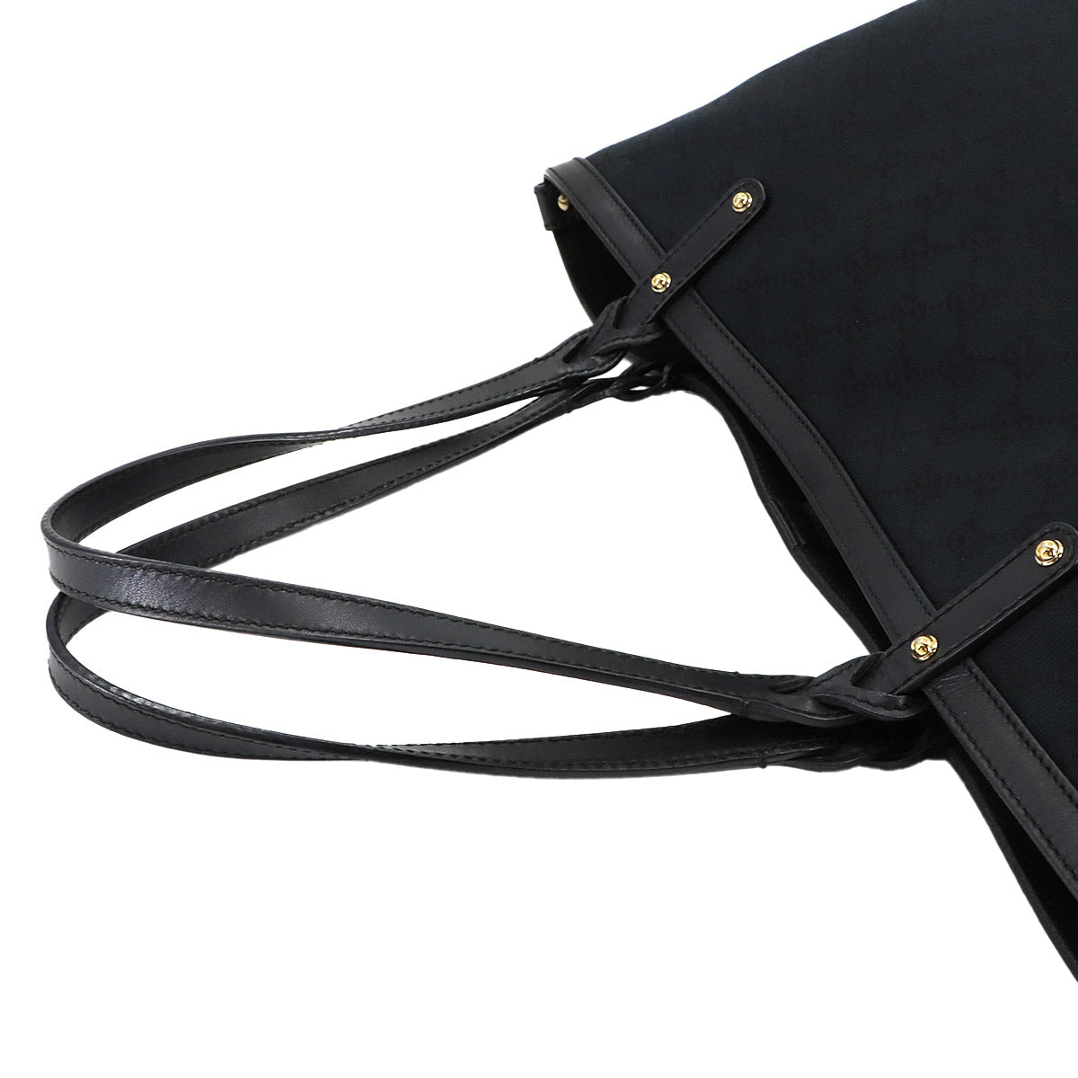 GG Canvas Tote Bag Leather Black 247209 Purse