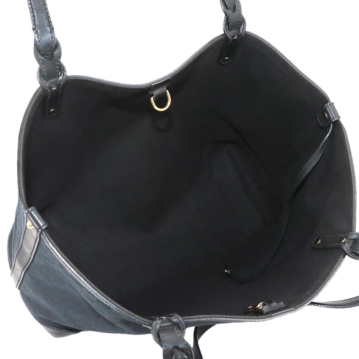 GG Canvas Tote Bag Leather Black 247209 Purse