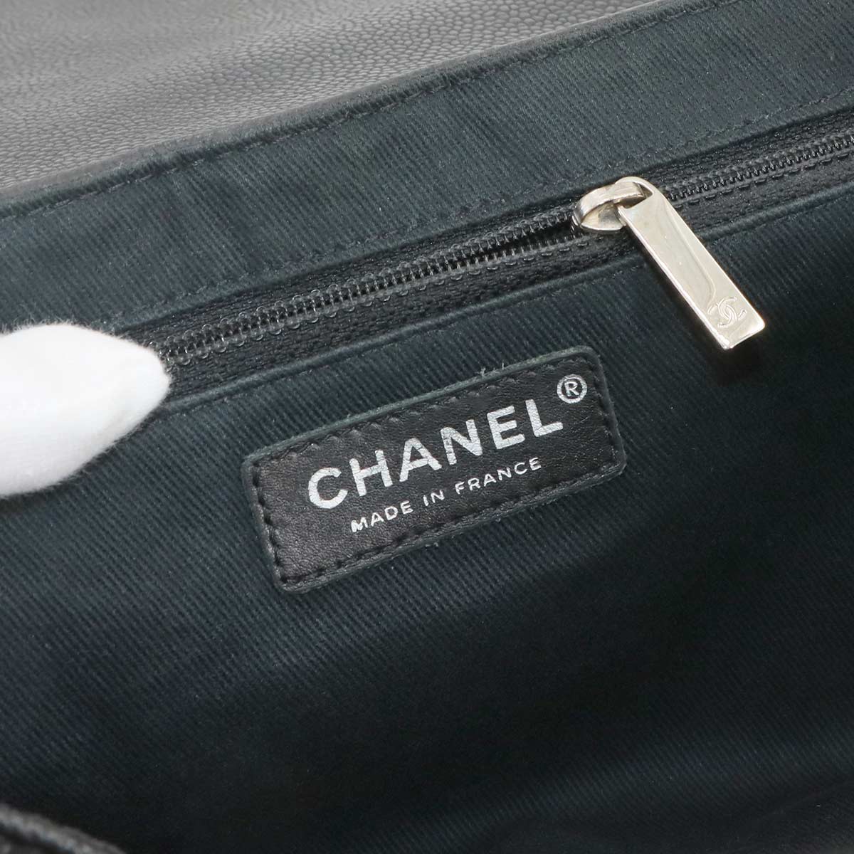 Half Moon Chain Shoulder Bag Leather Black Purse