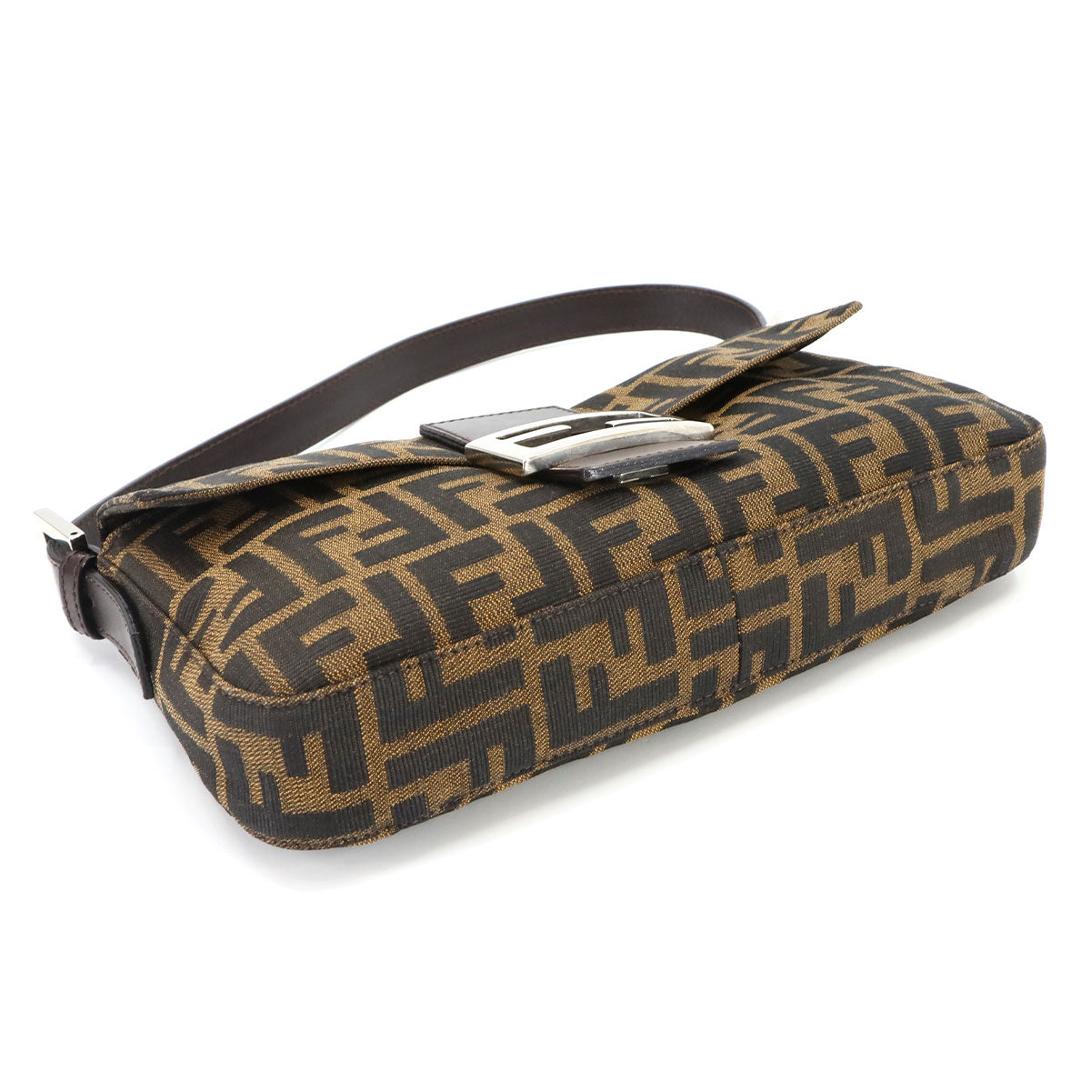 Zucca Mamma Baguette Shoulder Bag Canvas Leather Brown 26424