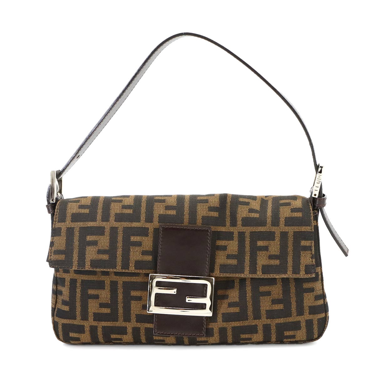 Zucca Mamma Baguette Shoulder Bag Canvas Leather Brown 26424