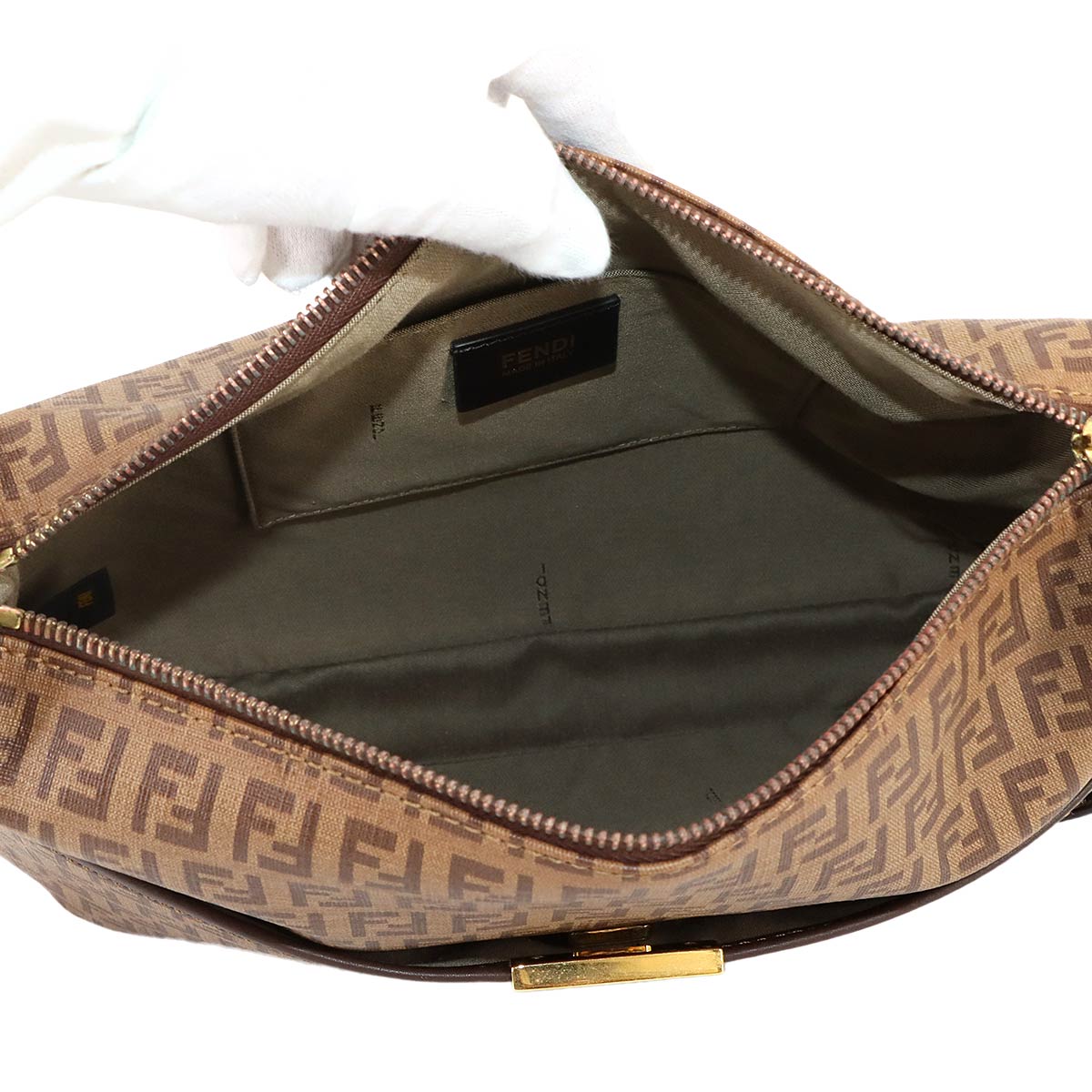 Zucchino Shoulder Bag PVC Leather Brown 8BT206 Purse