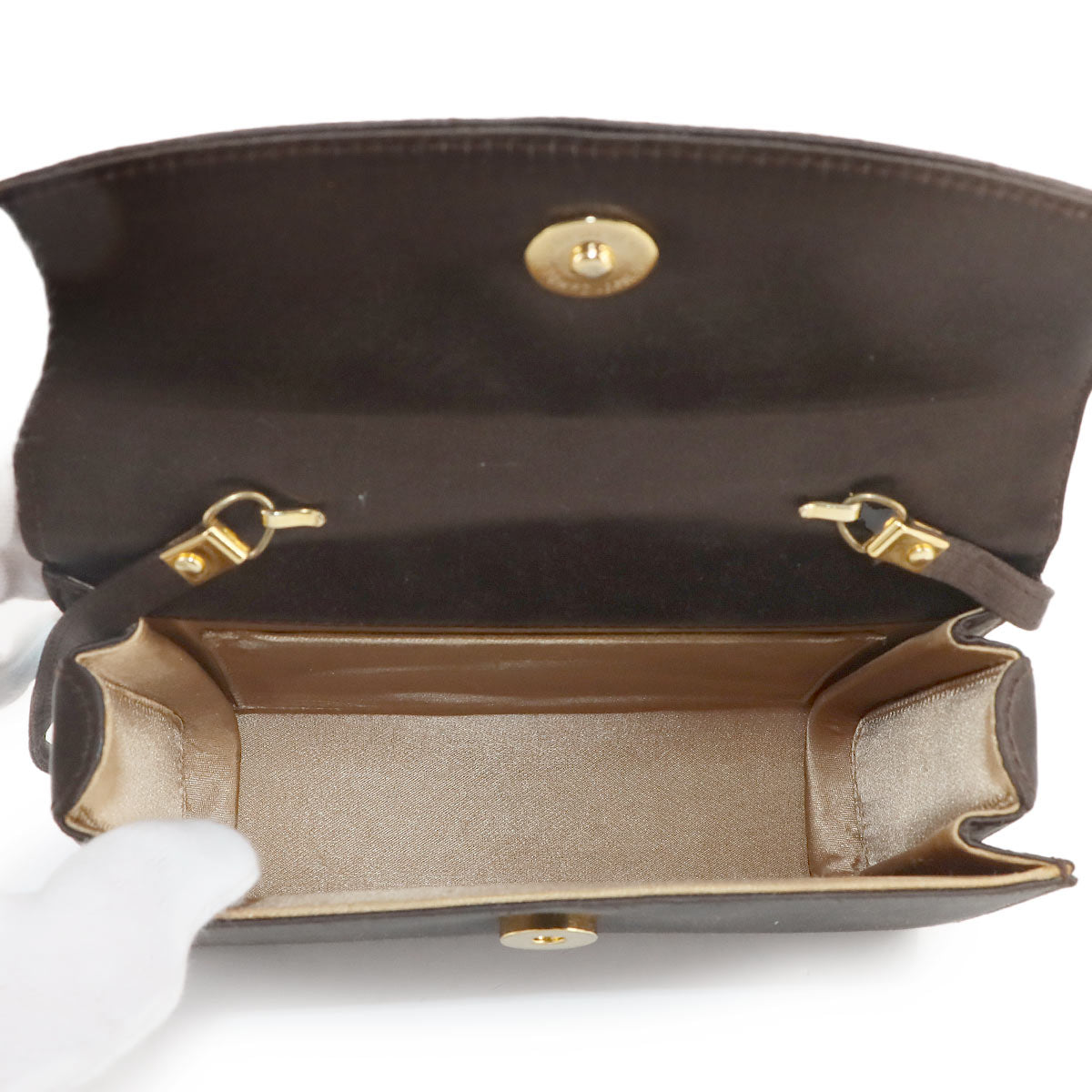 Shoulder Bag Satin Brown Vintage Old Gucci Purse