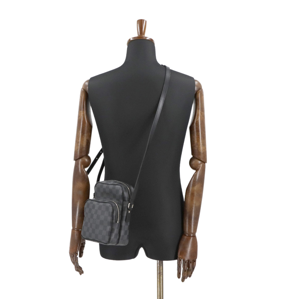 Damier Graphite Rem Shoulder Bag Black Gray N41446 Purse