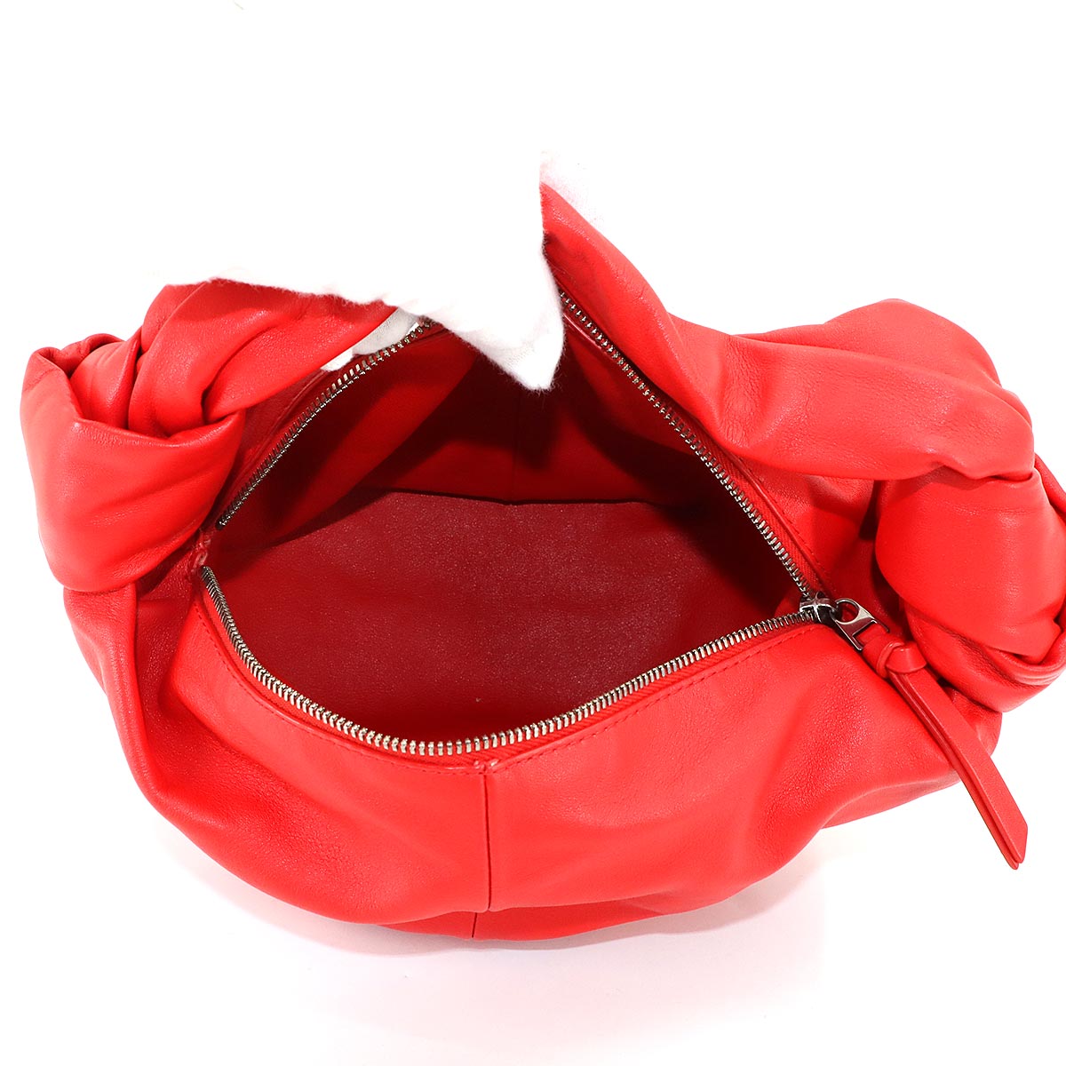Double Knot Hand Bag Leather Red 629635 Purse