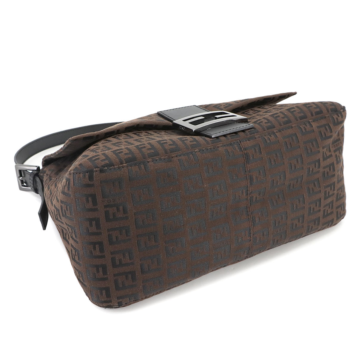 Zucchino Mamma Baguette Shoulder Bag Canvas Brown Black 8BR001