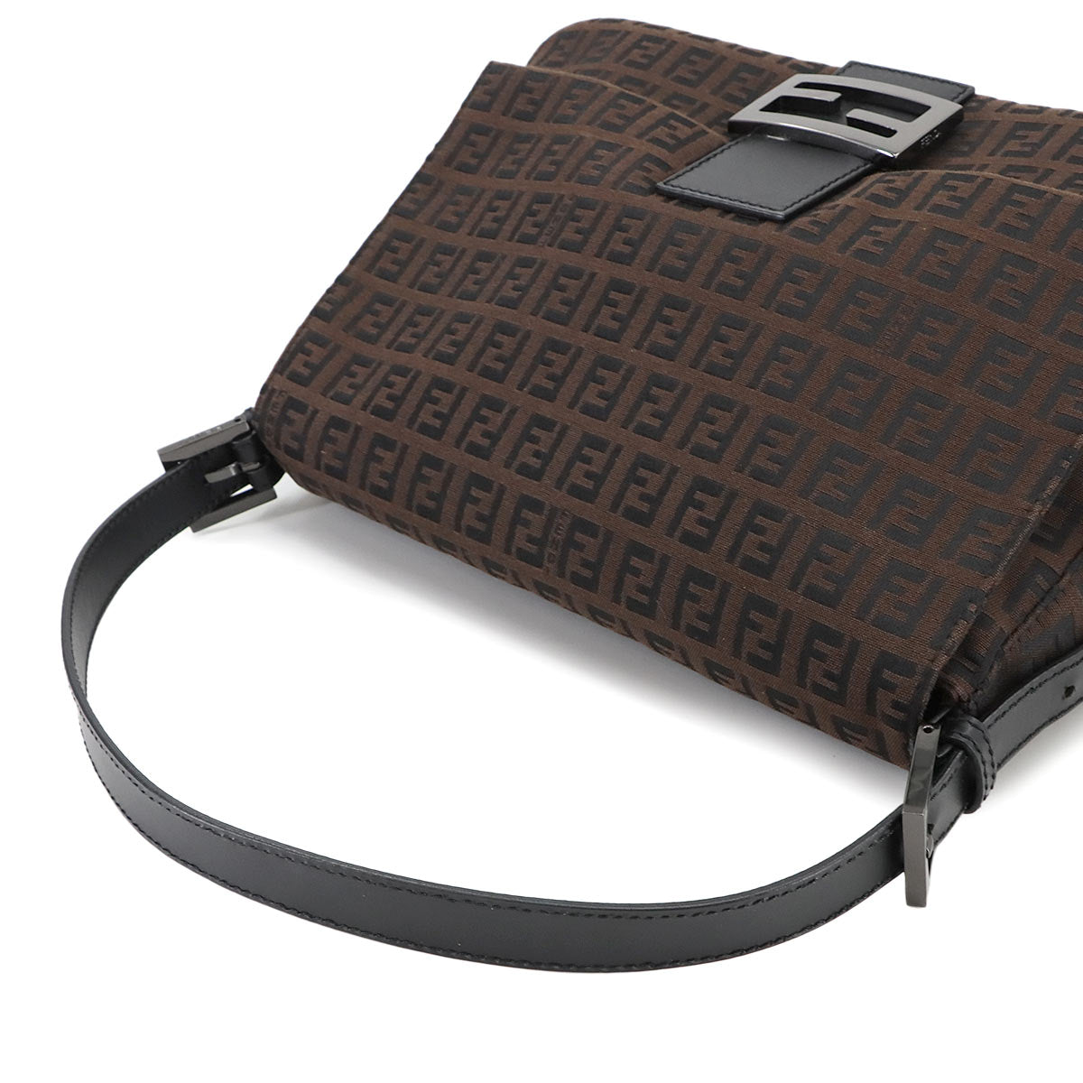 Zucchino Mamma Baguette Shoulder Bag Canvas Brown Black 8BR001