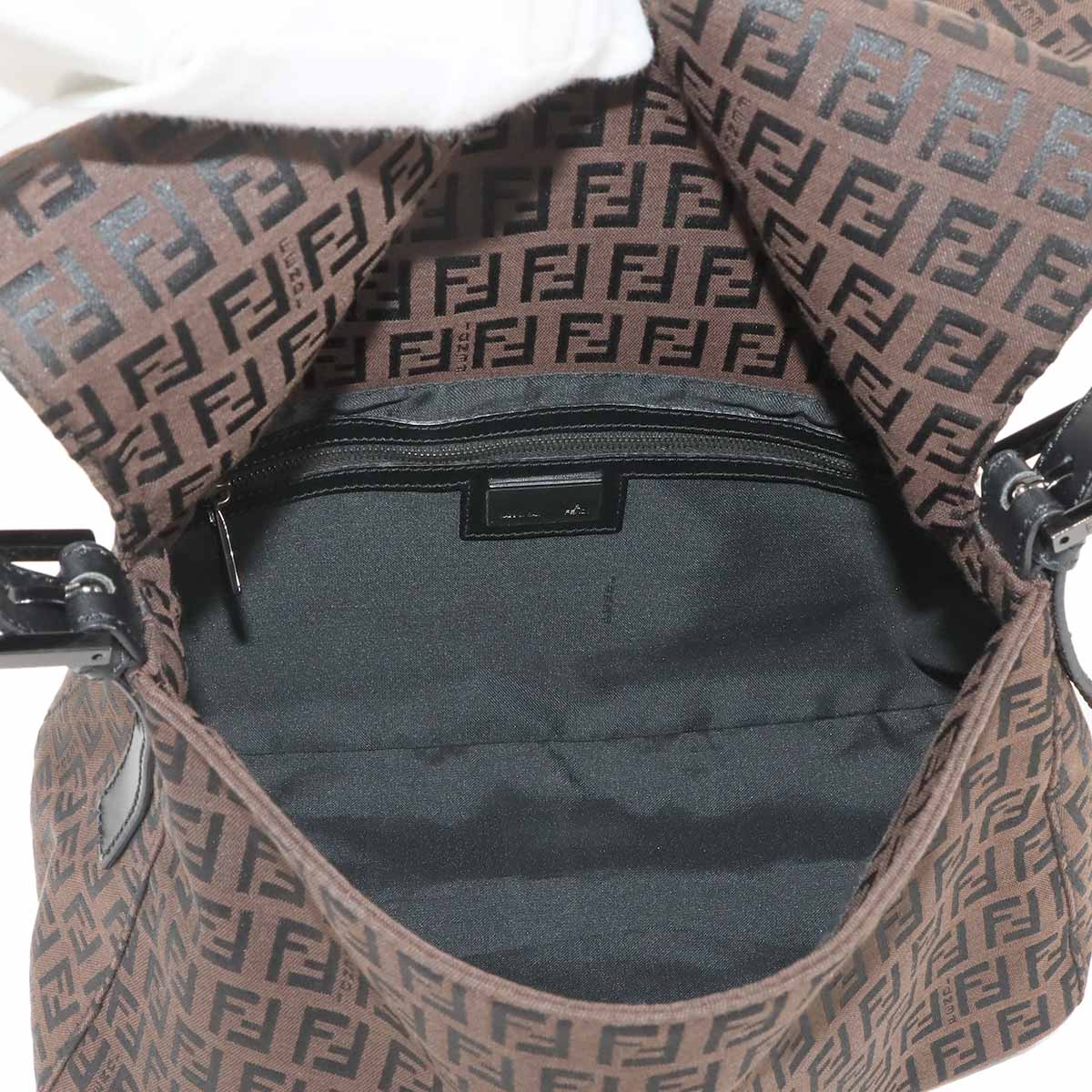 Zucchino Mamma Baguette Shoulder Bag Canvas Brown Black 8BR001