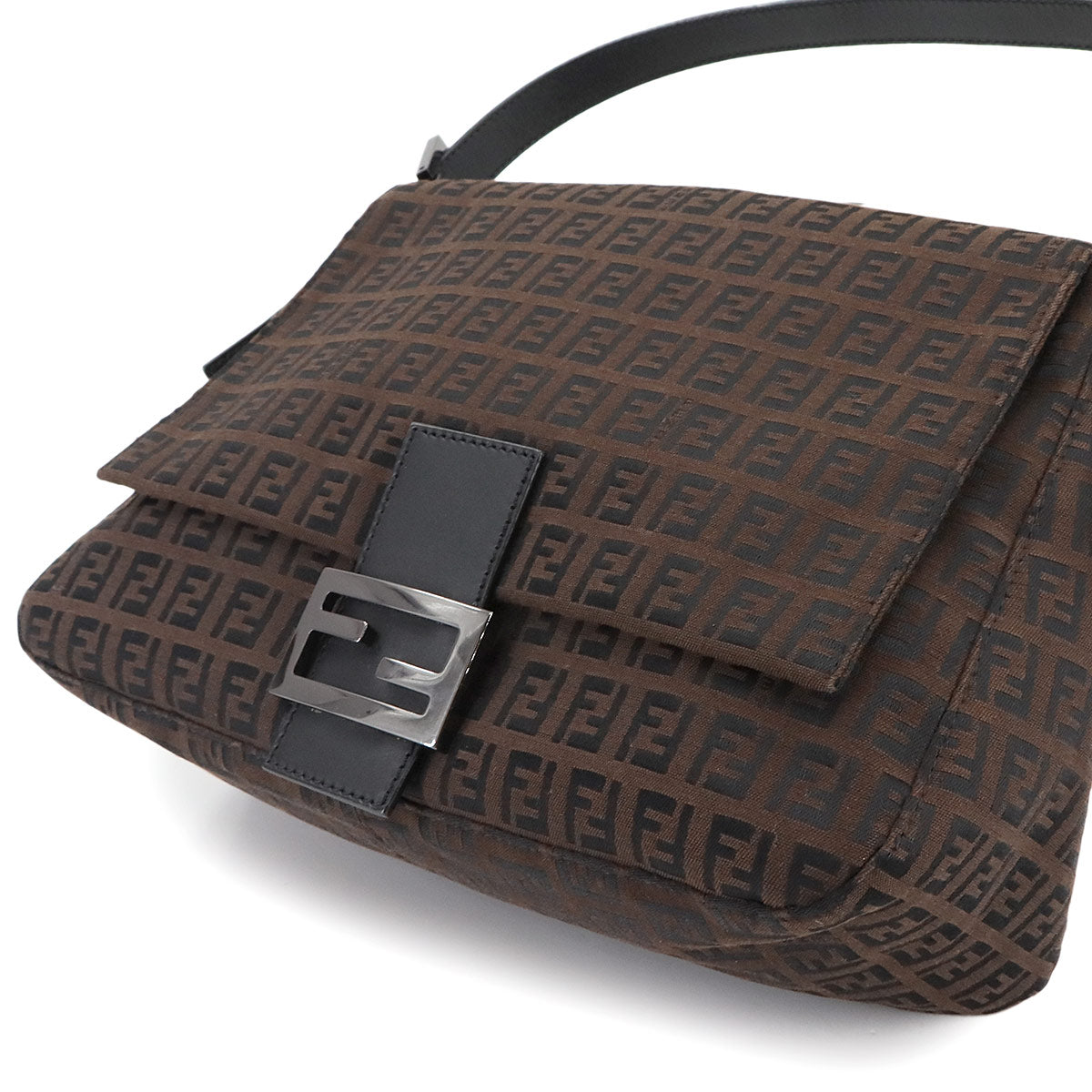 Zucchino Mamma Baguette Shoulder Bag Canvas Brown Black 8BR001