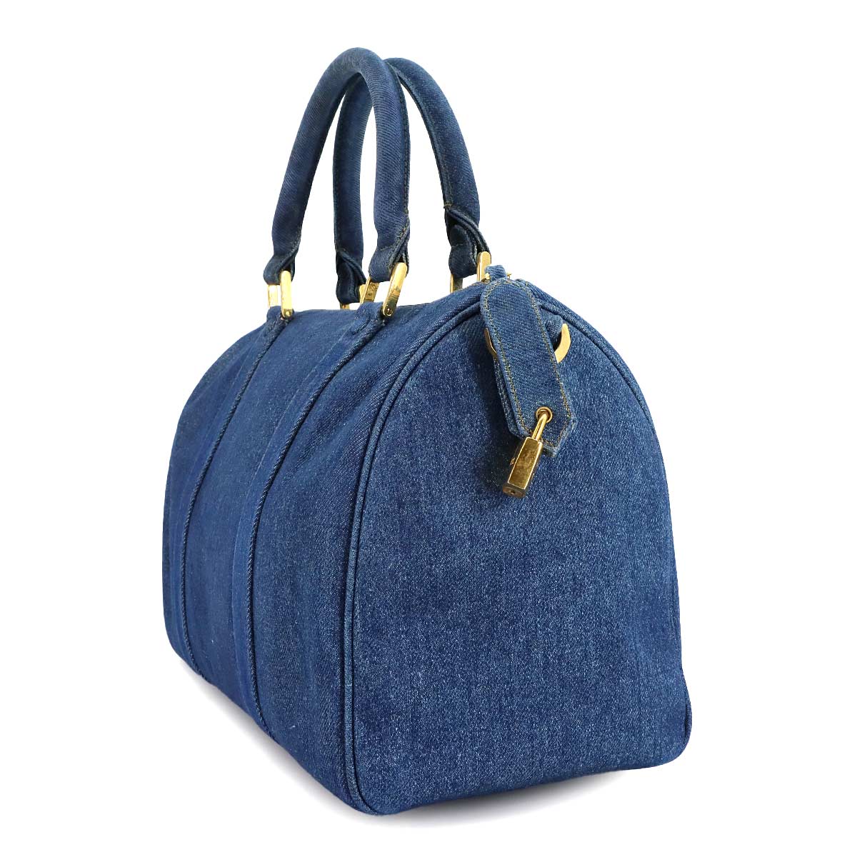 Coco Logos Hand Shoulder Bag Denim Blue Purse