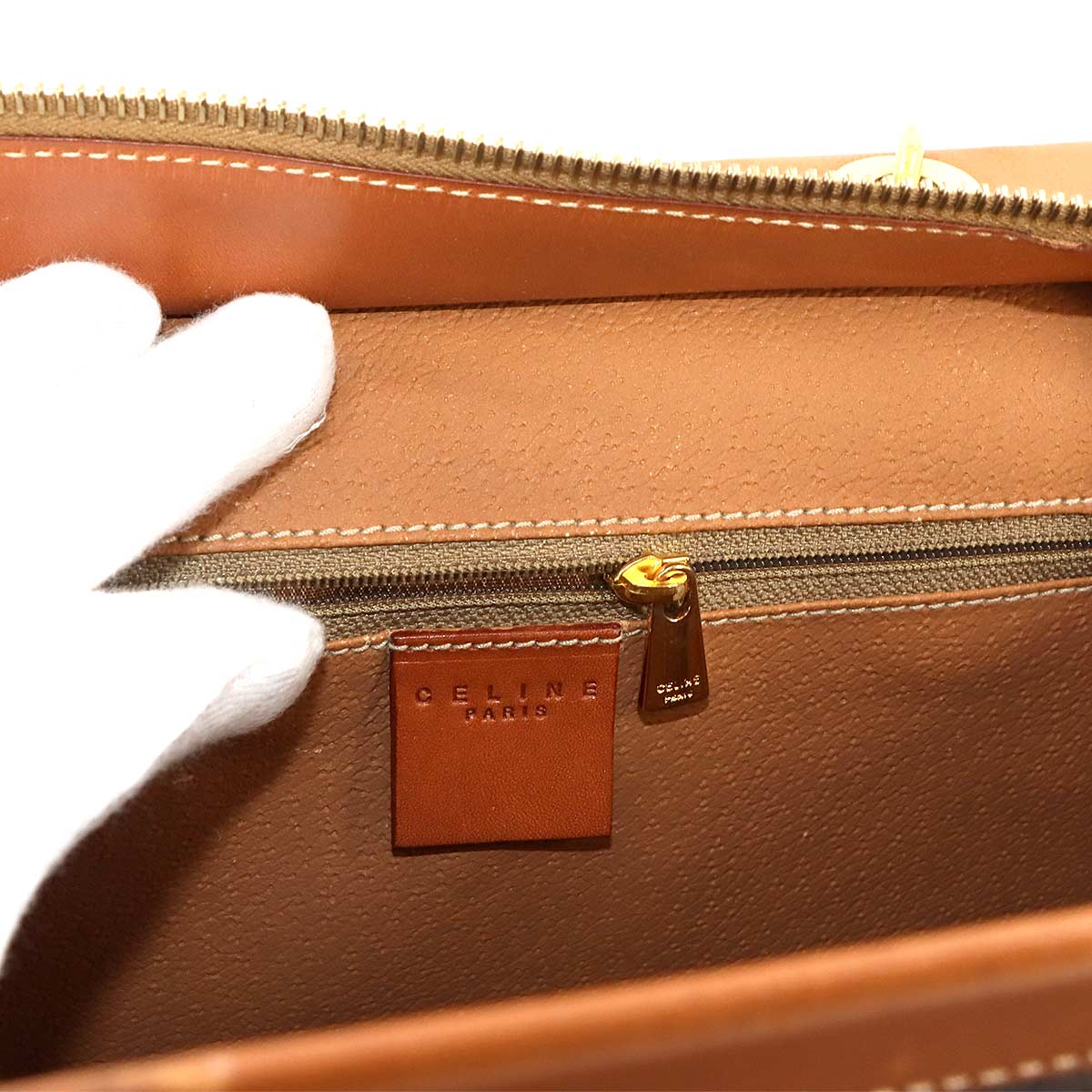 Macadam Hand Bag PVC Leather Brown Vintage Purse