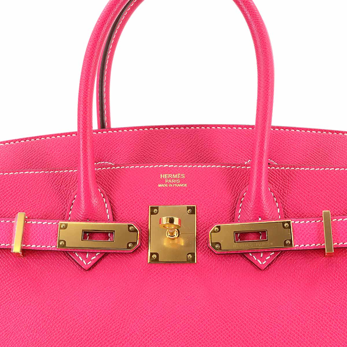 Birkin 30 Epsom Rose Tyrien Hand Bag Purse Pink