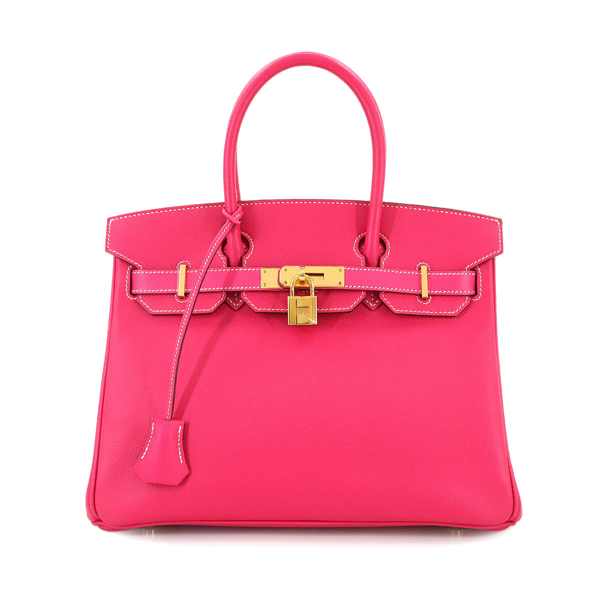 Birkin 30 Epsom Rose Tyrien Hand Bag Purse Pink