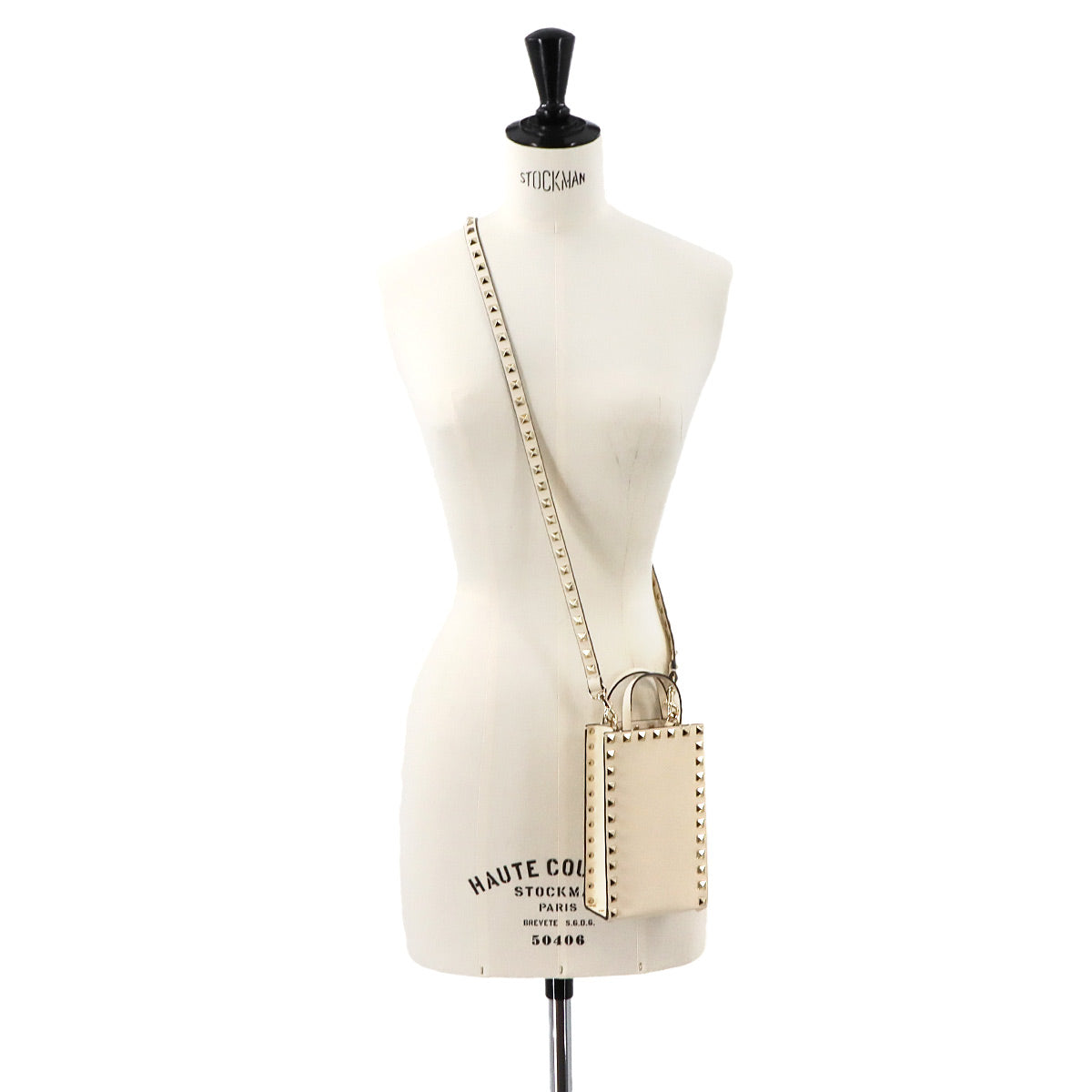 Rock Studs 2way Hand Shoulder Bag White Purse