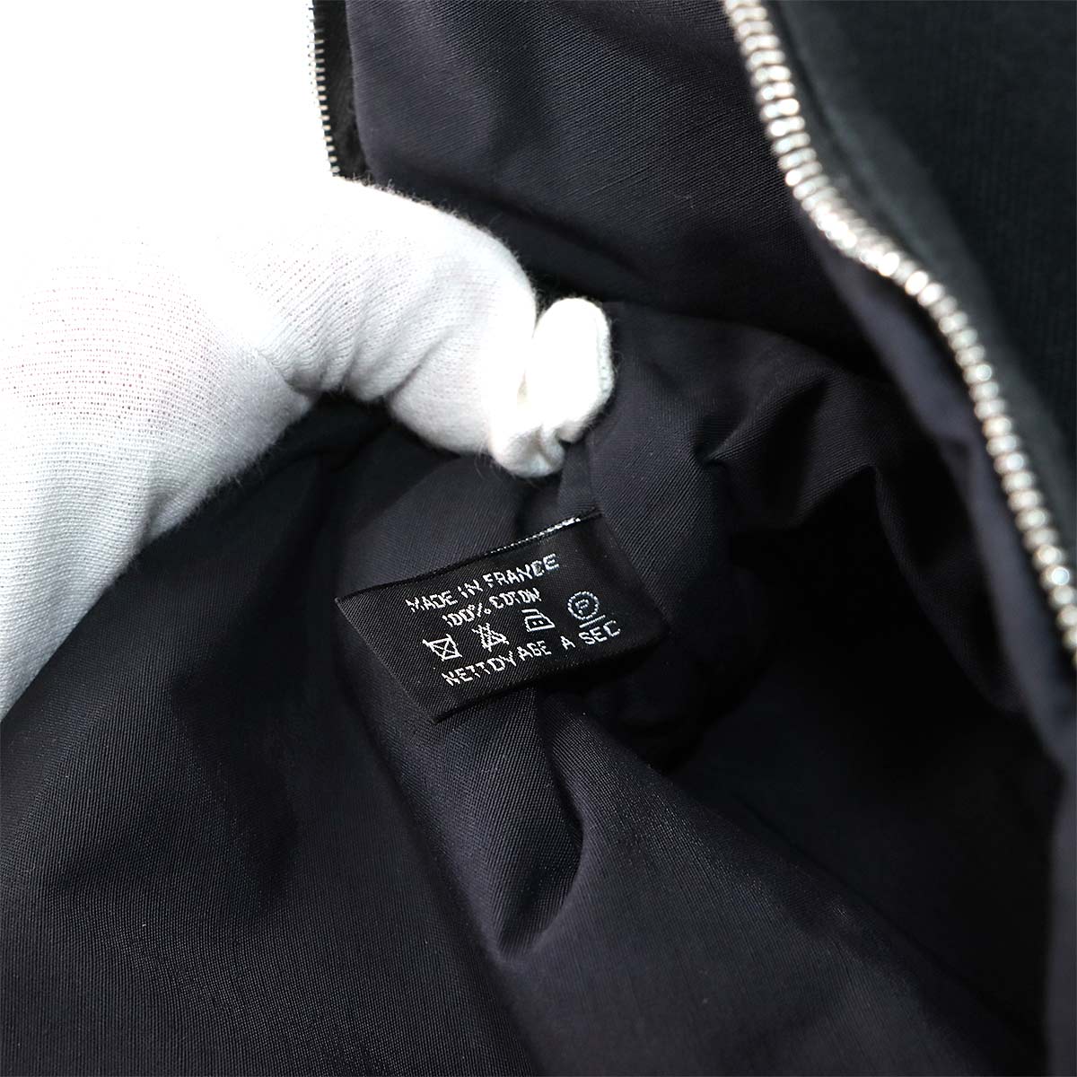 Bolide Pouch GM Cotton Canvas Leather Black Purse