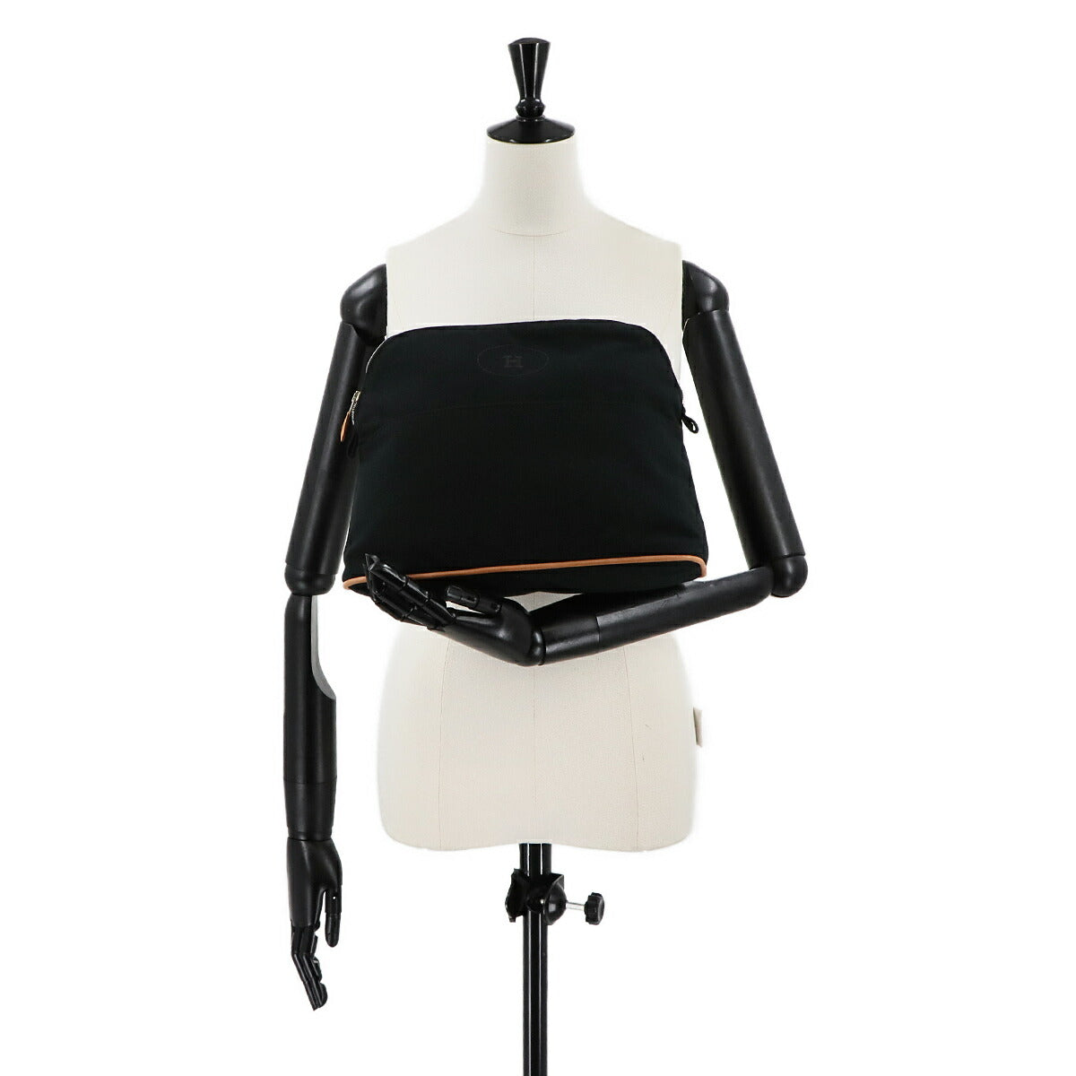 Bolide Pouch GM Cotton Canvas Leather Black Purse