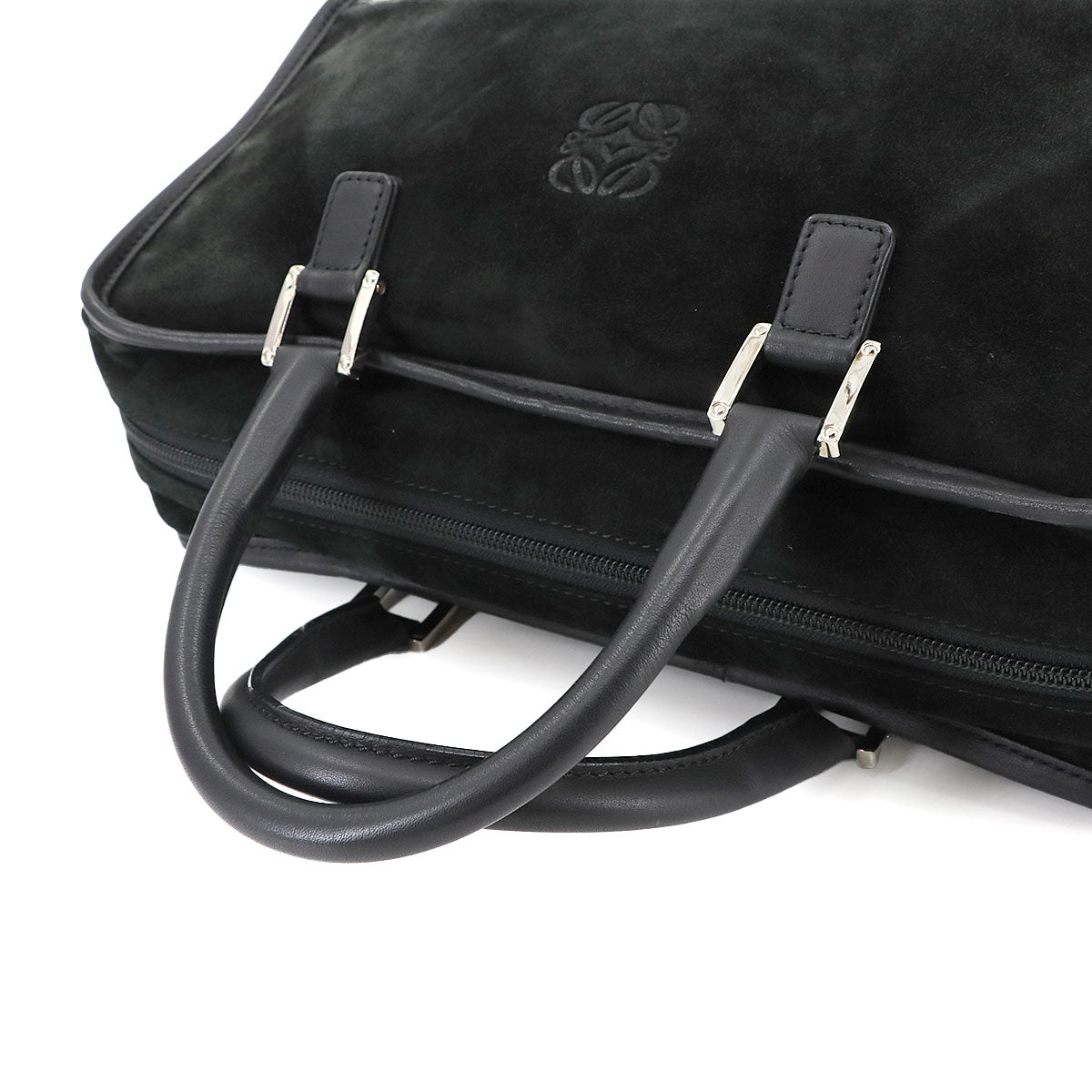 Amazona 32 Hand Bag Suede Leather Black Purse