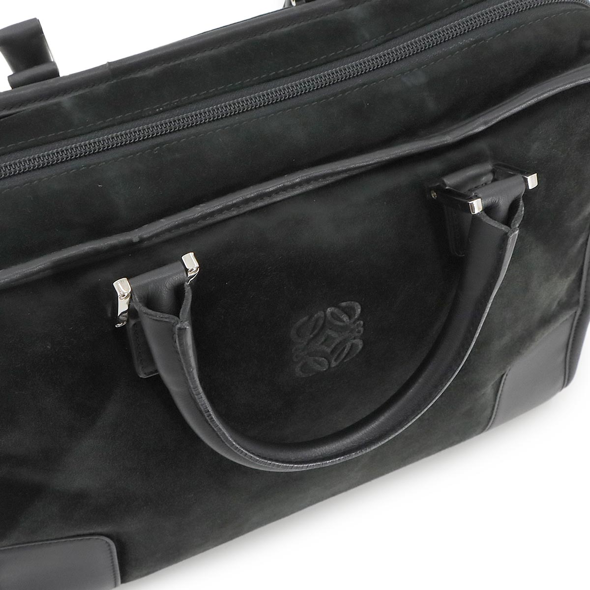 Amazona 32 Hand Bag Suede Leather Black Purse